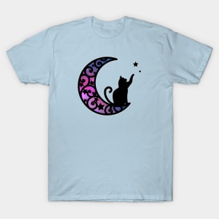 Starlight Moon Kitty Cat Silhouette T-Shirt